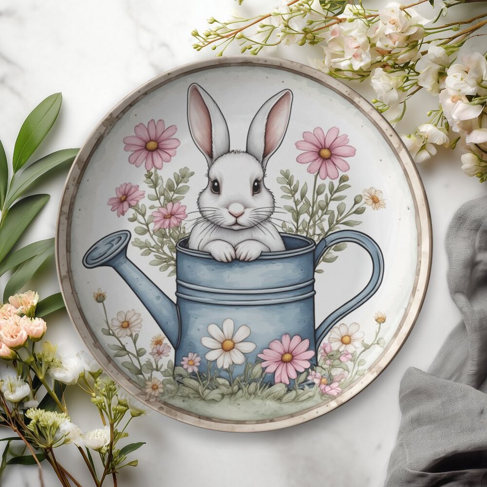 Bunny Dinner Plate – Durable Polymer Spring Tableware (10-inch) - Picture 5 of 10
